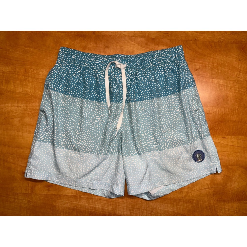 Chubbies Mens Blue Speckled Colorblock Swim Trunks 5.5 Inch Inseam Shorts